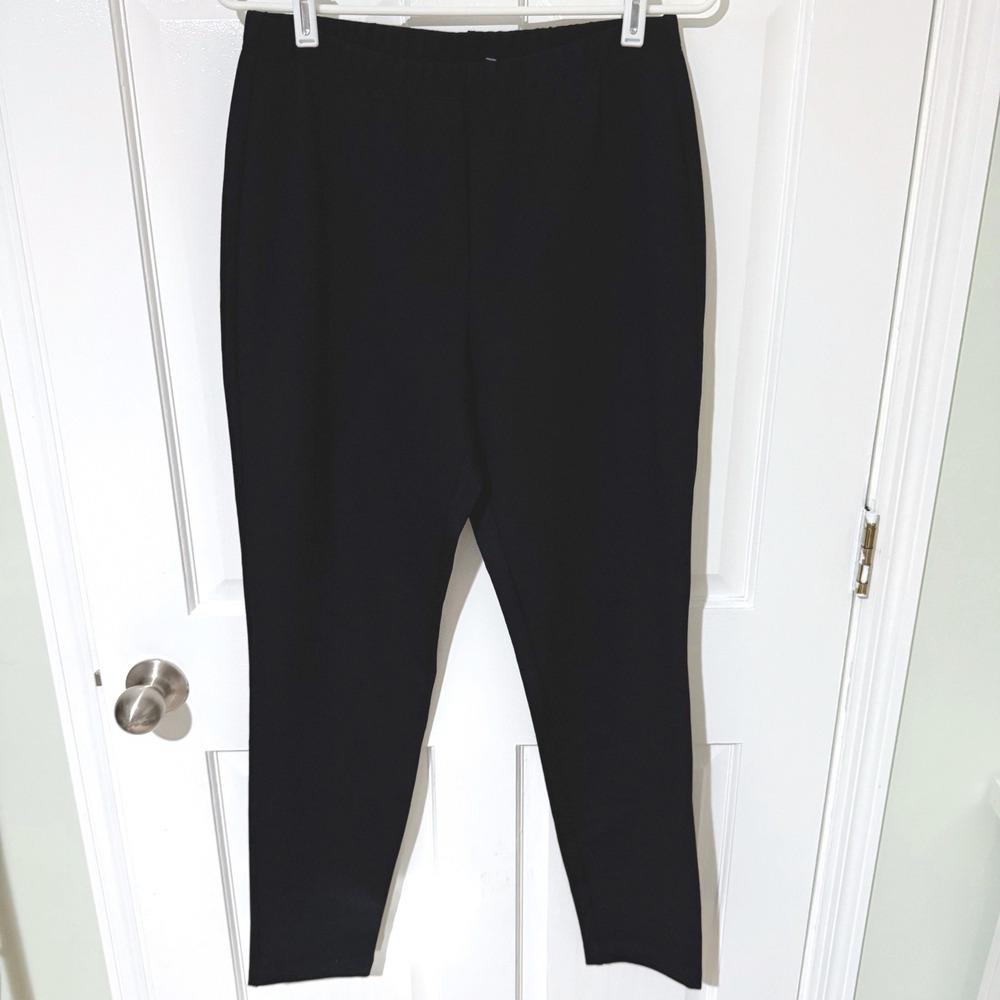 St. John Sport Womens Black Stretch Knit Pull On Leggings Pants Size M